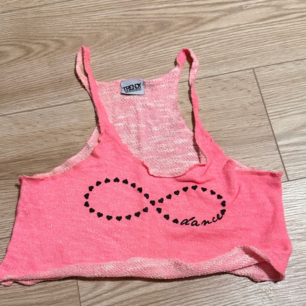 TRENDY Trends Neon Coral Dance Crop Tank